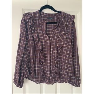 Madewell ruffle button down shirt